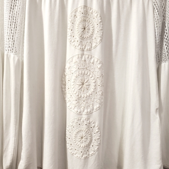 Desigual - White Boho Lace Blouse - Size M - Picture 7 of 10